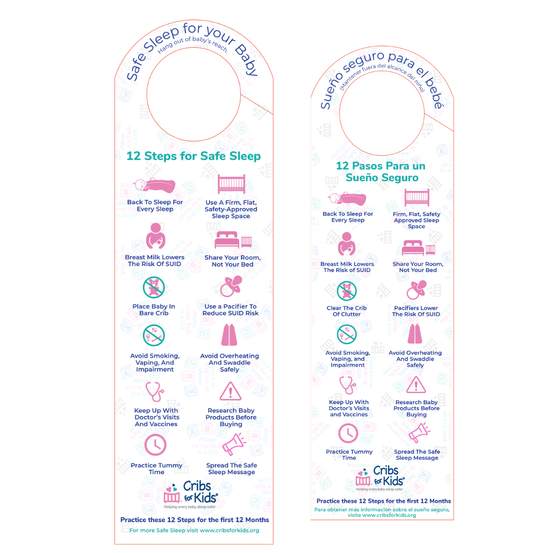 12 Steps to Safe Sleep Door Hanger